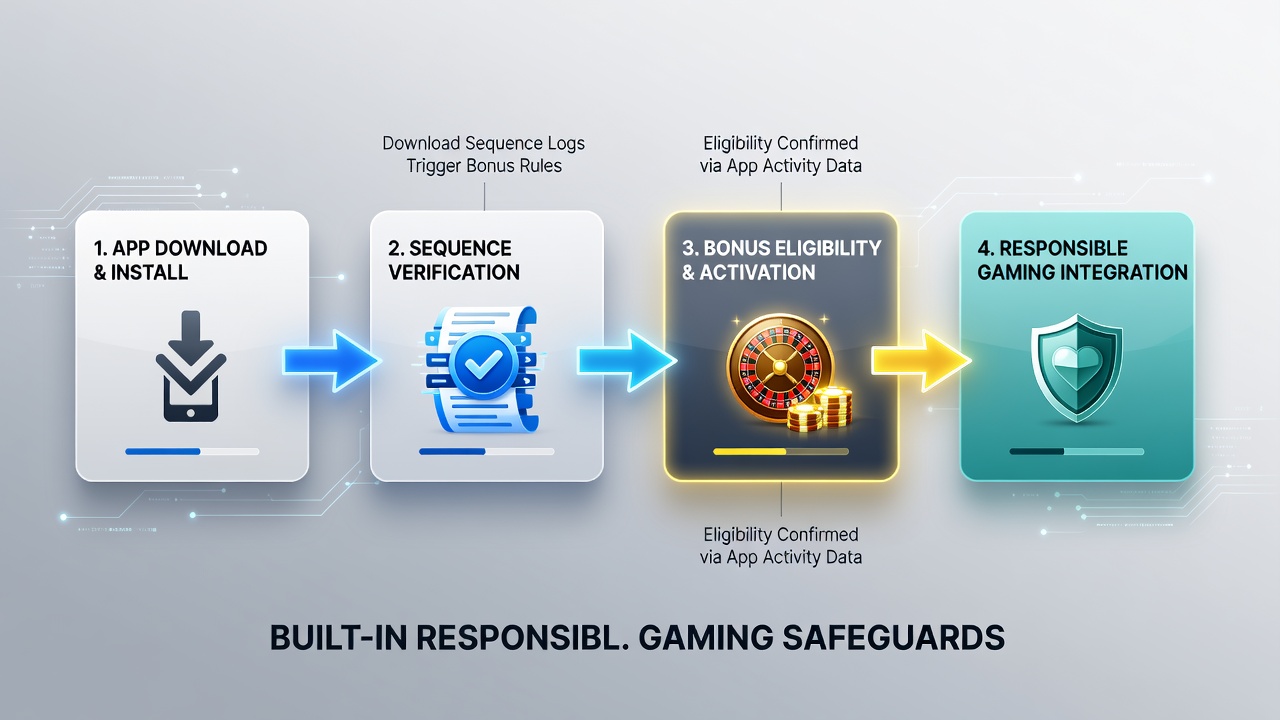 Darstellung von Bonus-Freischaltungsprozessen in einer Live-Casino-App mit Sicherheitschecks