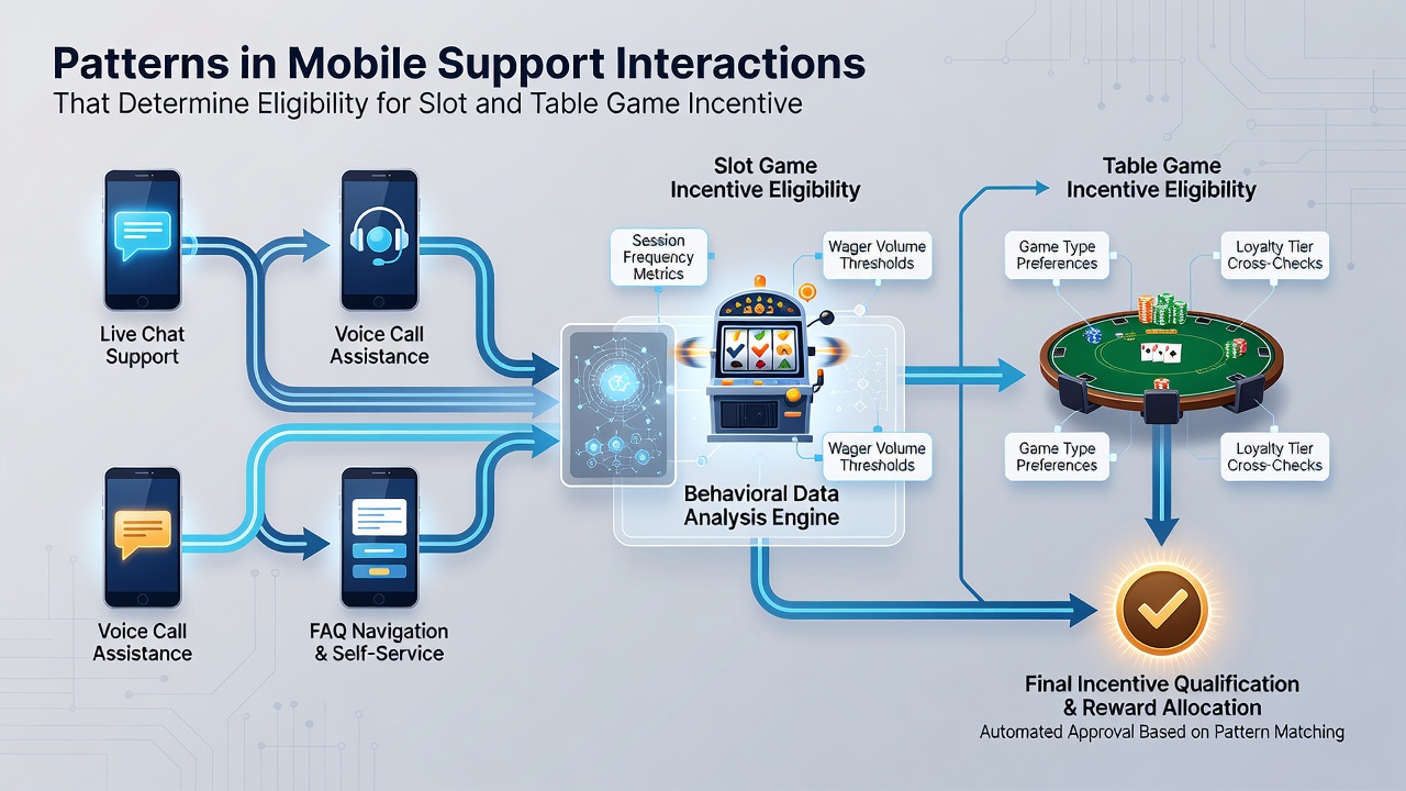 Analyse von Support-Daten und Mustern für Anreizvergabe in mobilen Glücksspielumgebungen